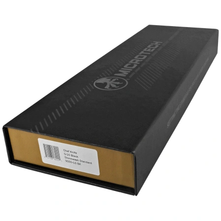 Microtech Chef 8'' Kitchen Knife Black G10, Stonewashed M390MK (3000-10BK)