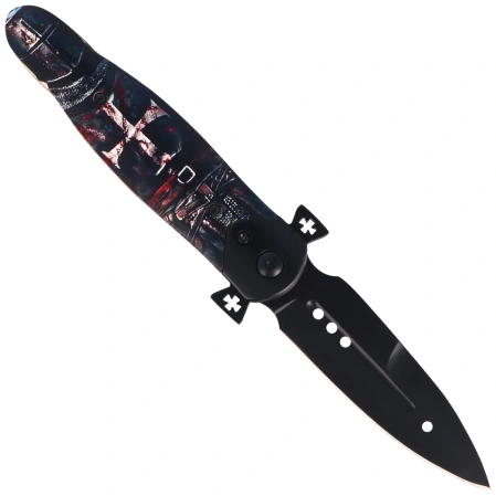 Nóż składany Third Decor Habitat N120T 3D Hospitaller Warrior Beechwood, Black 420 (TH-N120T)
