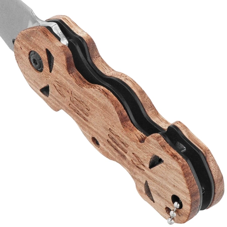 Martinez Albainox Skull Wood Folding Knife, Satin 3Cr13MoV (18549)