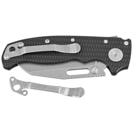 Demko AD20.5 Shark Foot Knife Black G10, Stonewashed CPM 20CV by Andrew Demko (205-20CV-BLK-SF)