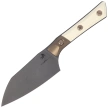 Microtech Santoku 4.2'' Kitchen Knife Titanium Bolster/Ivory G10, Black DLC M390MK (3300B-1DLCIVS)