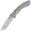 Microtech Amphibian Mini Ram-Lok S/E Marfione Select Knife Galactic Gold Slab Side Titanium, Blue Bksp, Stonewashed M390MK by Tony Marfione (137MRL-10MS15)
