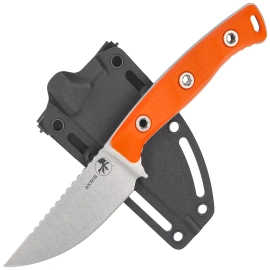 Microtech Akris S/E Knife Ember G10, Stonewashed M390MK by Tony Marfione (95-10EM-5)