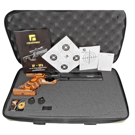 Reximex RPA Orange Laminated 5.5mm PCP Air Pistol with Regulator