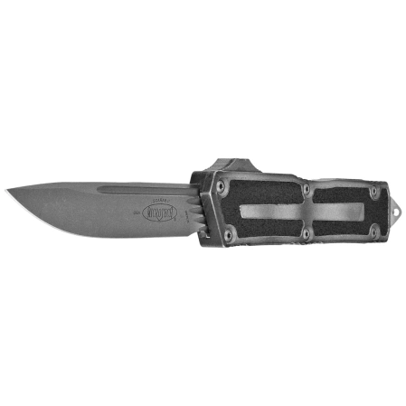 Microtech Scarab II Gen III S/E OTF Knife Weathered Metal Aluminum, Apocalyptic M390MK by Tony Marfione (1278-10APWME)