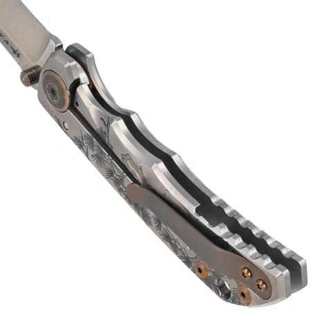 Nóż składany Spartan-Ronin Harsey Folder ''Gun Fighter'' Titanium, Stonewashed MagnaCut