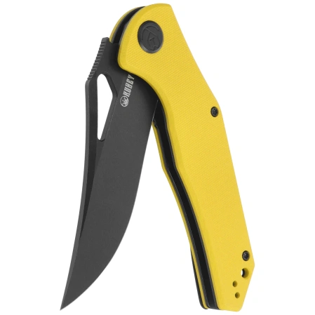 Kubey Phemius Knife Yellow G10, Blackwashed 14C28N (KU149E)
