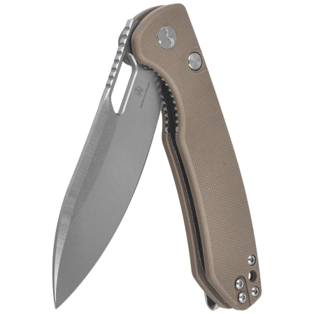Bestechman Firebird Knife Tan G10, Satin / Stonewashed D2 (BMK05B)