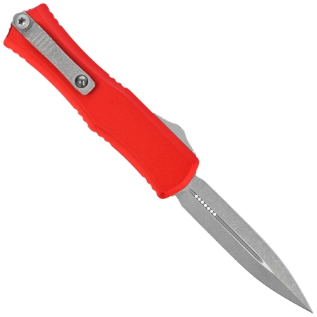 Nóż automatyczny OTF Microtech Hera II Mini D/E Red Aluminium, Apocalyptic M390MK by Tony and Sean Marfione (1702M-10APRD)