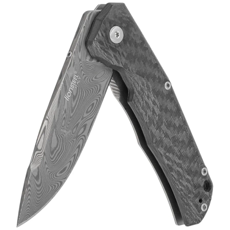 LionSteel T.R.E. Titanium/Carbon Fiber, Thor Damasteel Damascus by Molletta Knife (TRE DT FC)