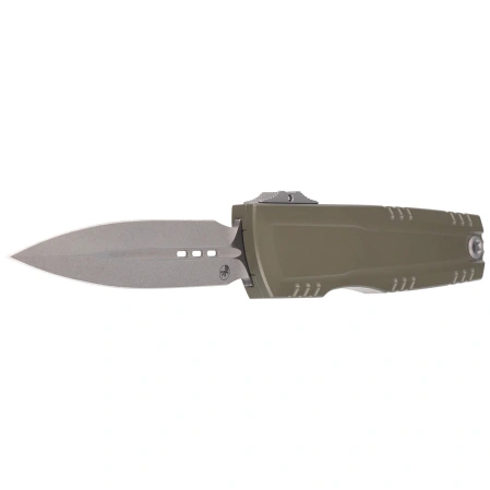 Microtech Luminary ZBP D/E Signature OTF Knife Moss Green Aluminum, Apocalyptic M390MK by Tony Marfione (1270-10APMGS)