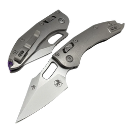 Nóż składany Microtech Stitch Ram-Lok S/E Marfione Select Gray Titanium, Purple BP, Stonewashed M390MK by Borka Blades and Tony Marfione (169RL-10MS3)