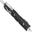 Microtech UTX-85 D/E Steamboat Willie Signature Black Aluminium, Antique White M390 OTF knife (232-1SB)