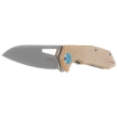 Kubey Vagrant Knife Tan Micarta, Sandblasted M390 by Maksim Tkachuk (KB291V)