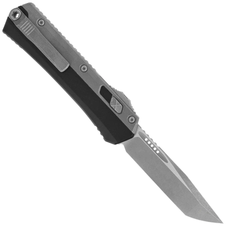 Microtech Glykon T/E OTF Knife Black Aluminium / Apocalyptic Titanium, Apocalyptic M390 by Tony and Sean Marfione (185-10AP)