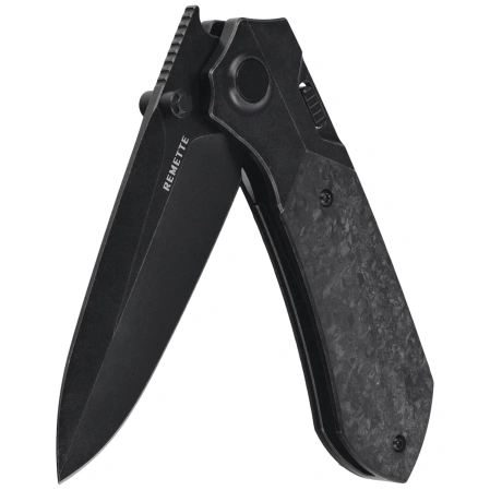 Remette RTPT-ELD Meteor Knife Black Titanium / Carbon Fiber, Titanium Plating M390 (RTPT-ELD)