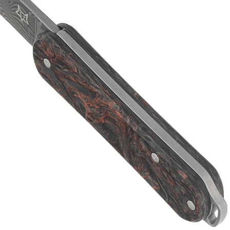 Fox Vulpis 108 LE No 164/250 Dark Matter Fat Carbon, Super Clean Damascus by Balbach Damast Pocket Knife (FX-VPDAM108 DMCO)