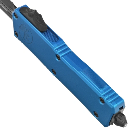 Nóż automatyczny OTF Microtech Scarab II Gen III Executive D/E Blue Aluminium, Black M390MK by Tony Marfione (1175-1BL)