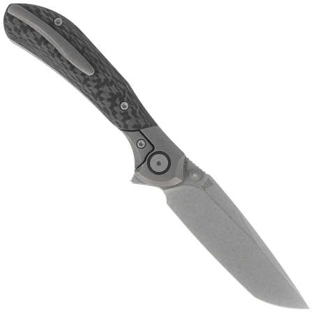 Bestech Constellation Knife Grey Titanium/3K Twill Weave Skin Carbon Fiber, Bead Blasted/Stonewashed MagnaCut by Munko Knives (BT2501D)