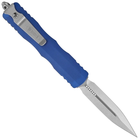 Nóż automatyczny OTF Microtech Dirac Delta D/E Navy Aluminium, Stonewashed by Tony Marfione (227-10NA)