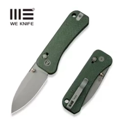 Nóż składany WE Knife Banter 2 Green Canvas Micarta, Grey Stonewashed CPM S35VN by Ben Petersen (WE23075-3)