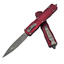 Nóż automatyczny OTF Microtech Dirac Delta D/E Merlot Aluminium, Apocalyptic by Tony Marfione (227-10APMR)