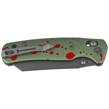 Nóż składany Bestechman Cicada's Wing Zombie Green Aluminium, Gray PVD / Stonewashed 14C28N (BMK06-C-10)