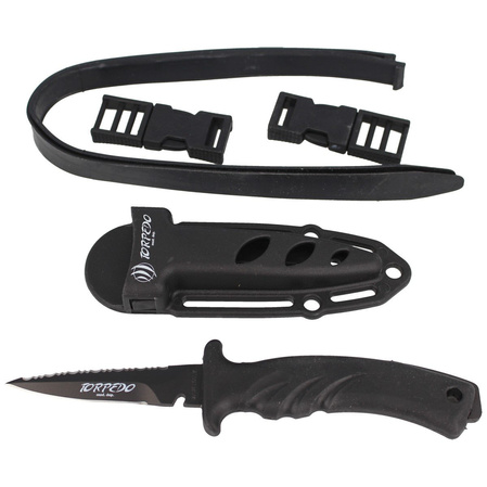MAC Torpedo 9 BE Diving Knife Black PP-TPE, Black Idroglider W 1.4060