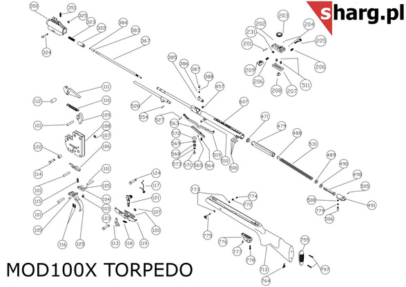 Lufa do wiatrówki Hatsan Torpedo: 100X, 105X, 150, 155 (367)