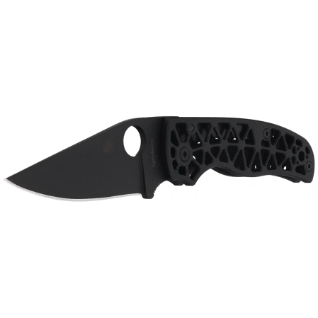 Spyderco Edgerati Knife Black Aluminum, Black DLC CPM S30V by Sal Glesser (C266BKALBKP)