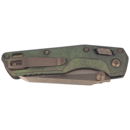 Nóż składany Microtech MSI Ram-Lok Mini S/E Marfione Select Slab Side Antique Green Titanium, Bronzed M390MK by Tony Marfione (210M-13MS2)