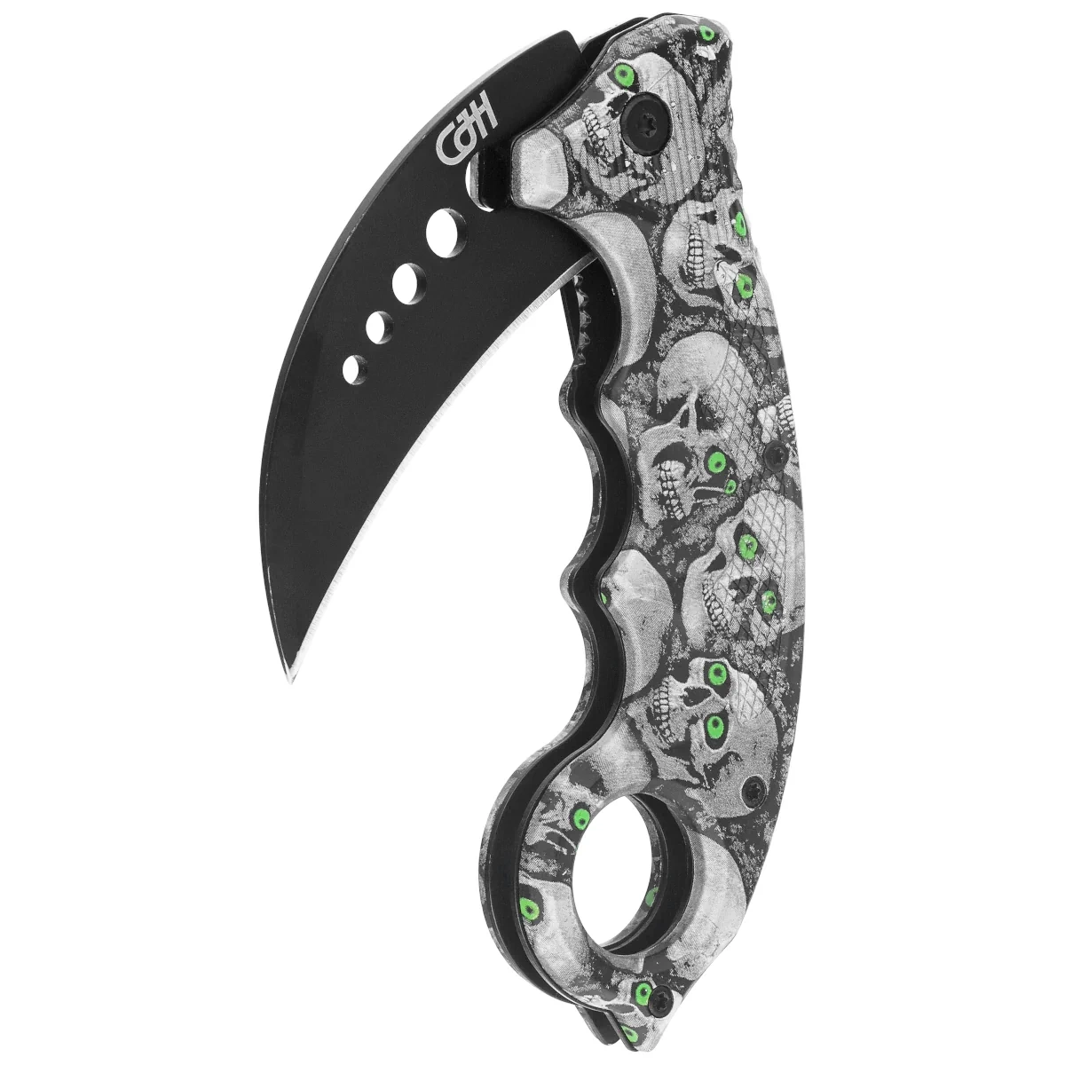 カランビット　42 Herbertz CJH Karambit Knife Skulls ABS, Black 420 (ART000137