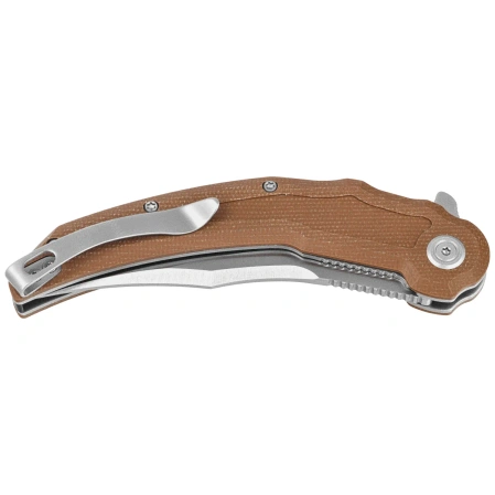 Nóż składany Kubey Crest Brown Micarta, Satin 14C28N by Yuze Zhong (KU346D)
