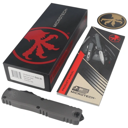 Microtech Ultratech Gen IV S/E OTF Knife Natural Clear Aluminum, Black M390MK by Tony Marfione (11214-1NC)