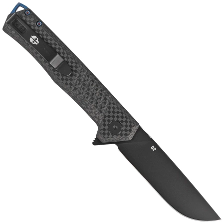 Tekto F1 Alpha Knife Black Carbon Fiber, Blue HW, Black D2