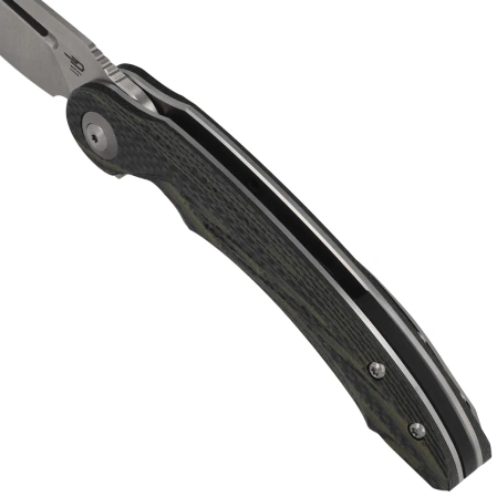 Bestech Irida Black/Green Carbon Fiber/G10, Satin 14C28N by Kombou Knife (BG25F)