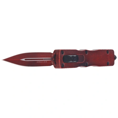 Microtech Dirac D/E OTF Knife Weathered Crimson Aluminium, Weathered Crimson M390MK by Tony Marfione (225-1WCM)