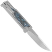 Reate Knife EXO-M OTF Gravity Drop Point Bead Blasted Titanium/Damascus Blue-Black G10, Satin Elmax