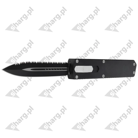 TacKnives TAKCOM Nighthawk V2 Double Edge Black Aluminum, DLC 154CM OTF automatic knife