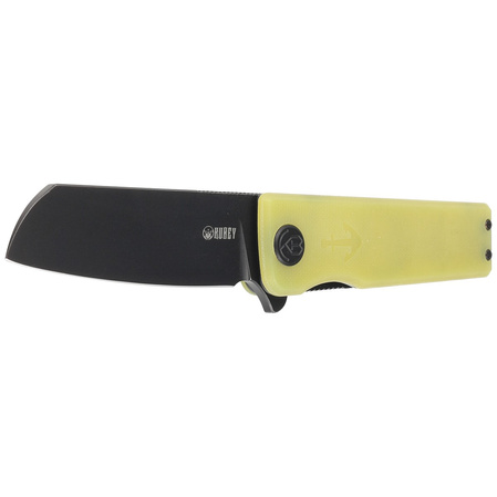 Nóż składany Kubey Knife Sailor Translucent Yellow G10, Blackwashed AUS-10 by Sekira Sochi (KU317B)