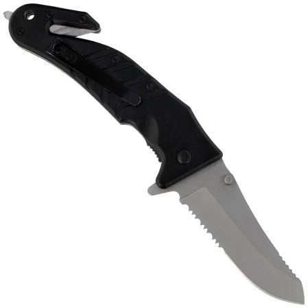 Nóż składany ratowniczy Third Decor Habitat K2936 Black Aluminum, Satin 420 (TH-K2936)