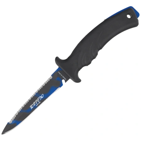 Nóż nurkowy Mac Coltellerie Torpedo 11 Black-Blue PP-TPE, PTFE Blue Camu MA5 (MC TRP11-3.N)