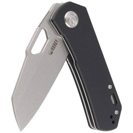 Kubey Knife Duroc Black G10, Bead Blasted AUS-10 by Colin Maisonpierre (KU332I)