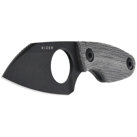 Kizer Nightjar Knife Black Norplex UltreX Micarta, Black PVD / Stonewashed AUS-10 by Vincent Rizzo (1114A1)