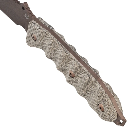 Fox Audax Knife OD Green Canvas Micarta, Bronze PVD Becut by Trinova Solutions (FX-615)