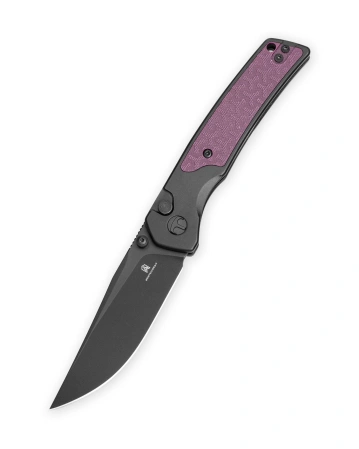 Nóż składany Bestechman Icebreaker Black Aluminium / Purple G10, Black PVD D2 (BMK16C)