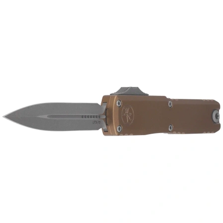 Nóż automatyczny OTF Microtech UTX-70 Gen IV D/E Tan Aluminium, Apocalyptic M390MK by Tony Marfione (11474-10APTA)