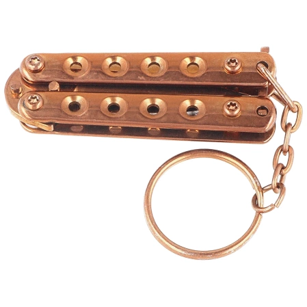 Nóż składany motylek brelok Third Decor Habitat K2824R Rose Titanium Stainless Steel, Rose Titanium Stainless Steel (TH-K2824R)