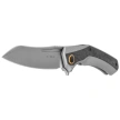 Kizer Draca Knife Gray Aluminum / Black-Green Carbon Fiber, Stonewashed S45VN by Mikey Carlson (Ki4751A1)