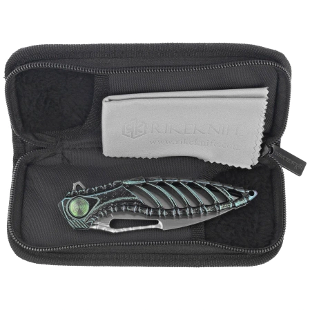 RikeKnife Thor6 Black / Green Titanium, Satin M390 (RK Thor6-M-BG))